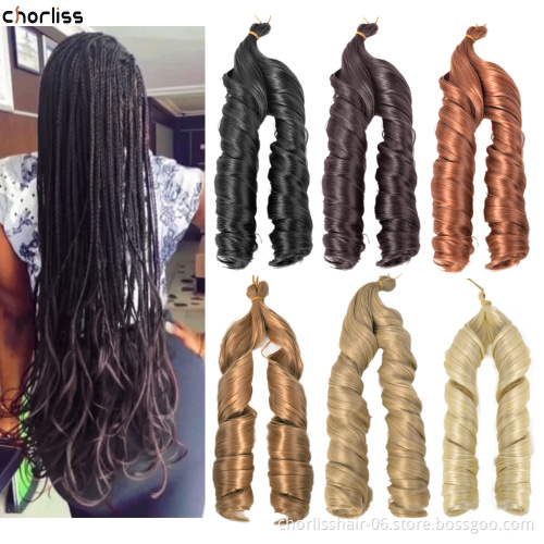 Hot Selling Ombre Silky 24Inches French Curls Crochet Braids Hair Loose Body Wave Spiral Curl Synthetic Braiding Hair Extensions